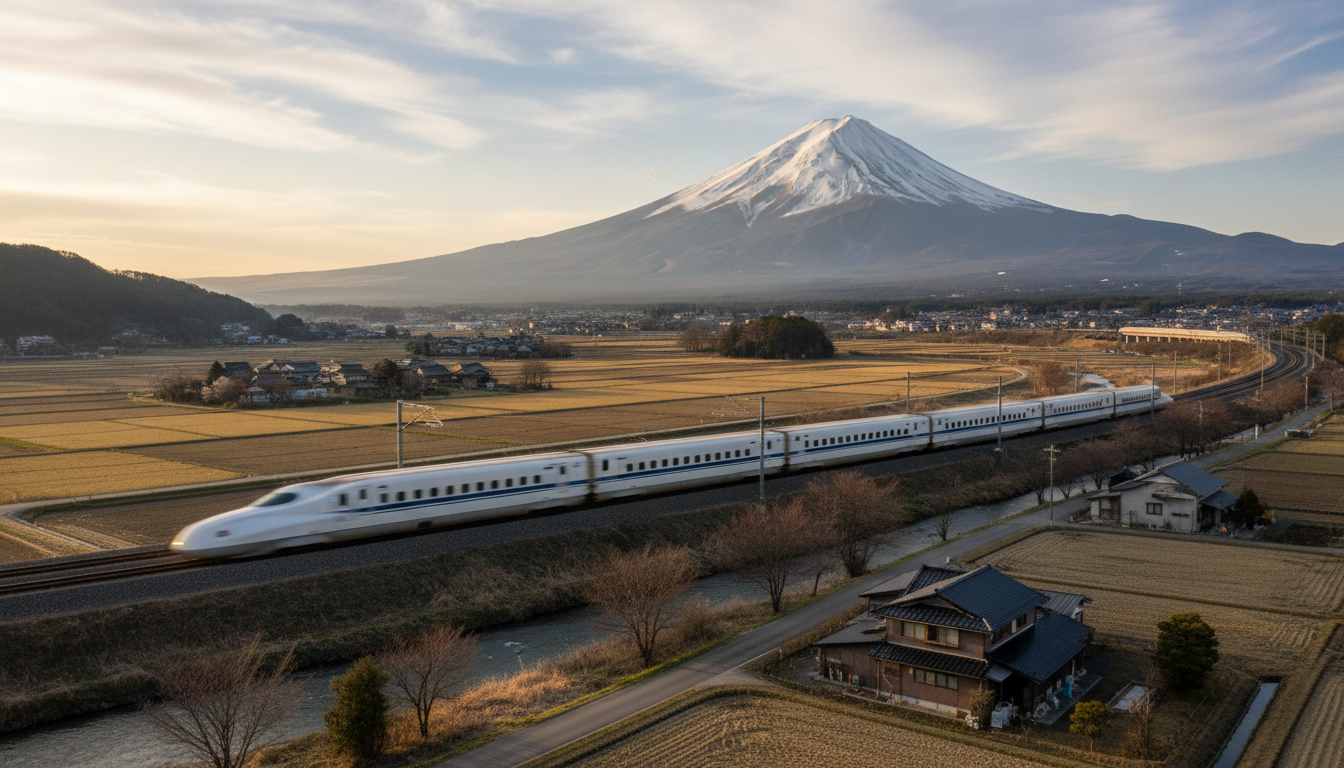 富士山下的N700S新干线