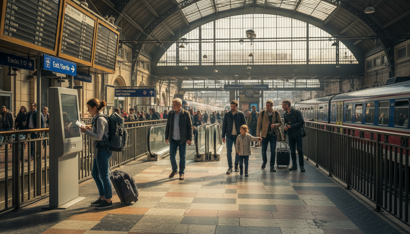 Photograph illustrating On the Day of Travel: Station Navigation