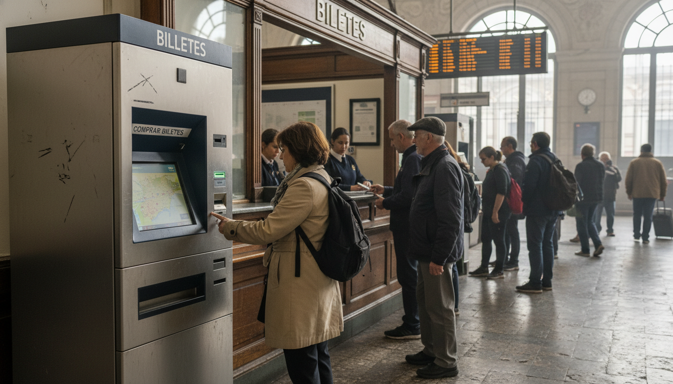 Photograph illustrating Buying Tickets: Machines, Counters, or O