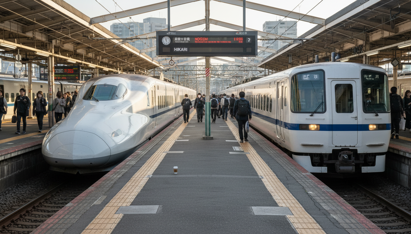 Photograph illustrating Nozomi vs. Hikari: The Hidden Time Tax in the JR Pass vs Tickets debate
