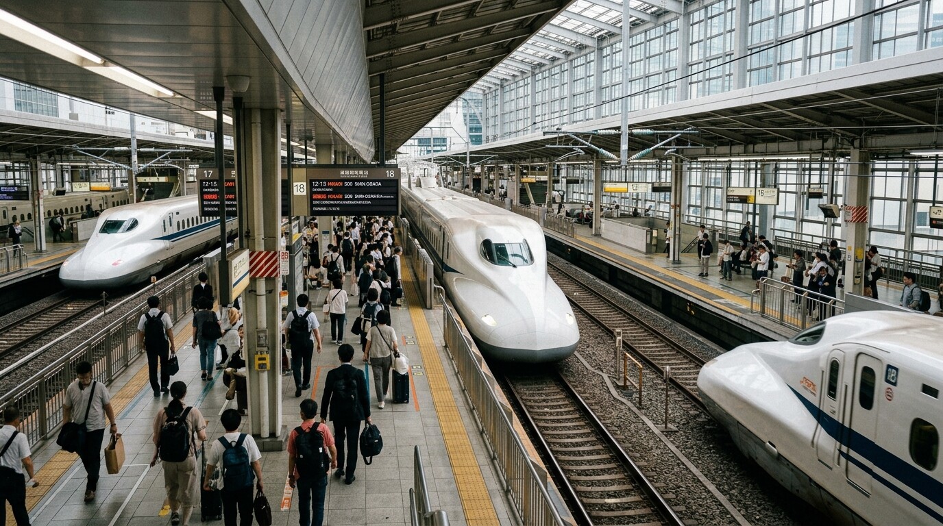 Photograph illustrating Nozomi vs. Hikari vs. Kodama: Which Trai
