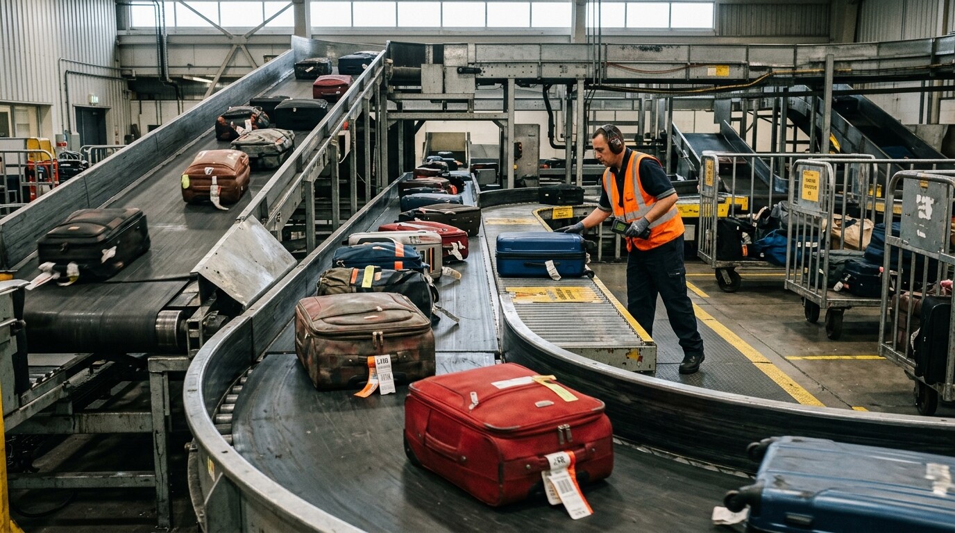 Luggage stored securely behind the last row of seats on a Shinkansen train