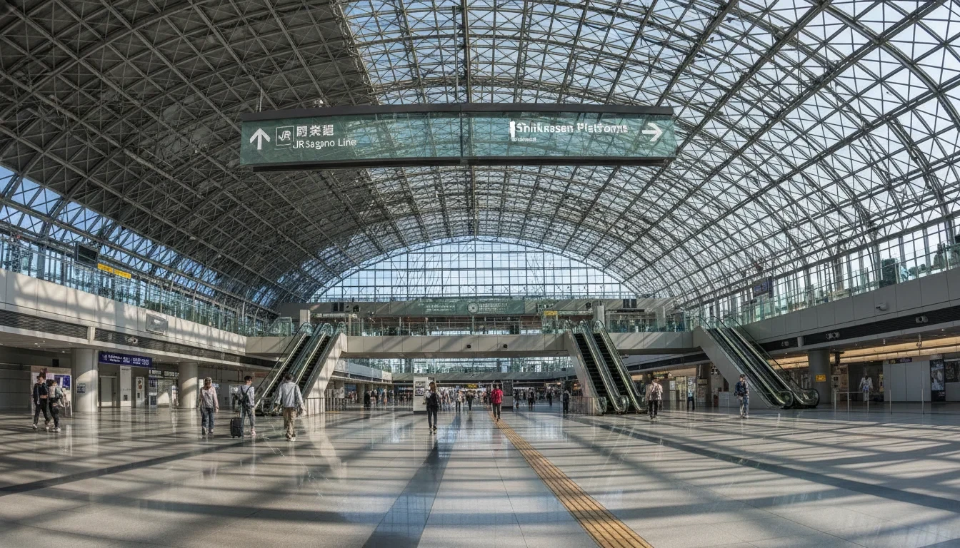 京都站钢构屋顶与标识