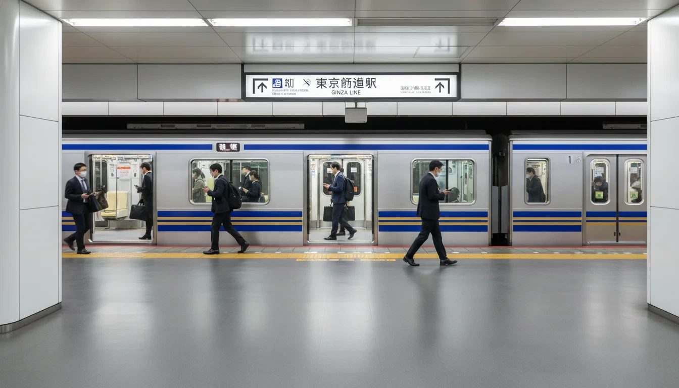 现代东京地铁站内景 （9字）